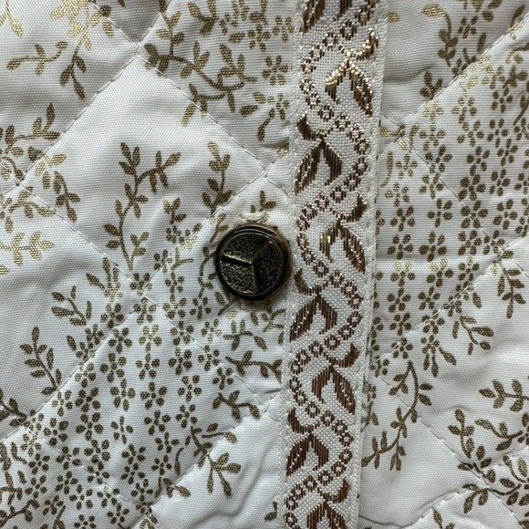 Vintage Girls 6X Short Quilted Bed Jacket Robe White Gold Made in USA‎ NEW - Picture 3 of 9